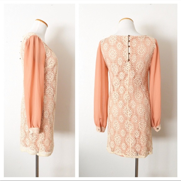 Forever21 Pink Retro Dress Long Balloon Sleeve Size XS - Picture 7 of 8